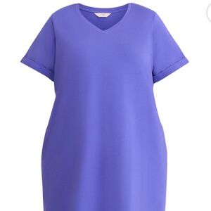 Terra & Sky Women’s Plus Size V-Neck T-Shirt Dress